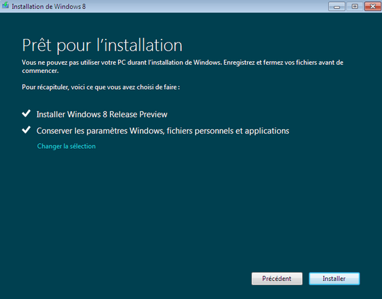 Prêt pour l'installation