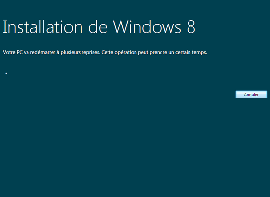 Installation de Windows 8