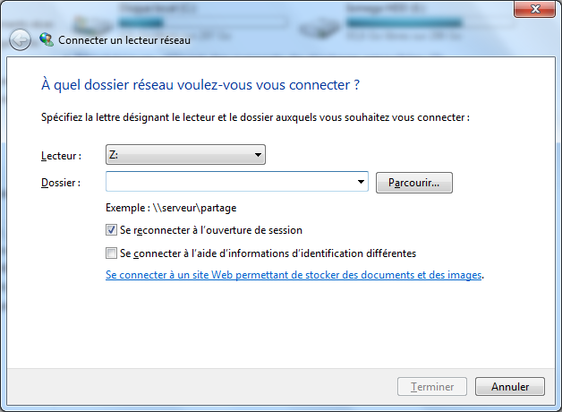 Nouveau lecteur réseau