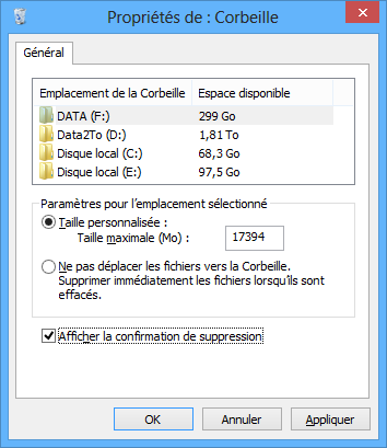 Activer la confirmation de suppression