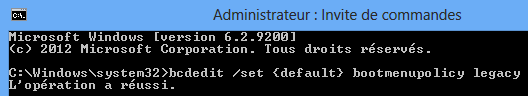 bcdedit bootmenupolicy windows 8