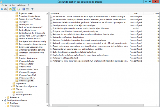 Emplacement intranet Windows Update