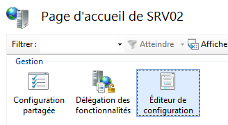 Editeur de configuration IIS