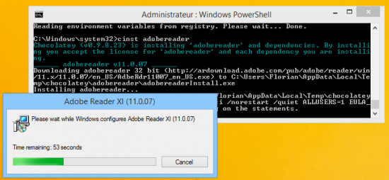 L'installation s'effectue toute seule, sans aucune intervention de notre part !