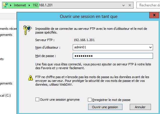 Test du serveur FTP iisftp11