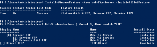 PowerShell Install-WindowsFeature Web-Ftp-Server iisftp3