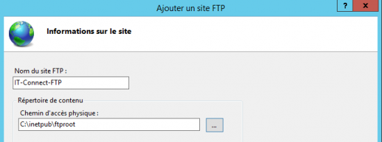 Création d'un site FTP iisftp6
