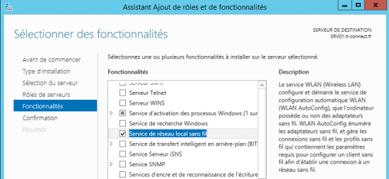 Windows Server, ajout d'une fonctionnalité wifi1