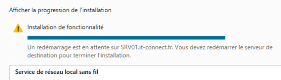 Progression de l'installation wifi3