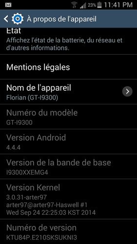 Android 4.4.4 - Samsung Galaxy S3 s3android444