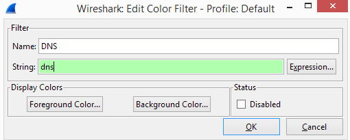 Ajout d'une règle de couleur dans Wireshark couleur wireshark