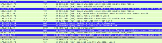 Règle Wireshark dans une capture de flux réseau couleur wireshark