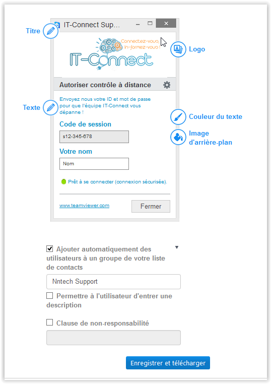 Customisation du client Teamviewer customisation teamviewer