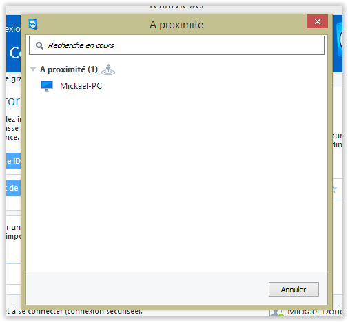 recherche des TeamViewer sur le même réseau teamviewer 10