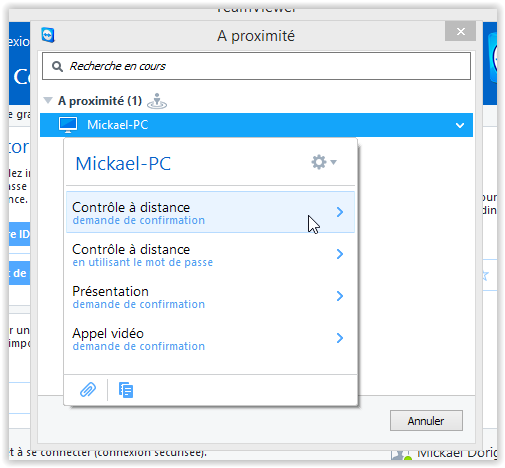 Actions pouvant être menées sur les hôtes à proximité teamviewer 10