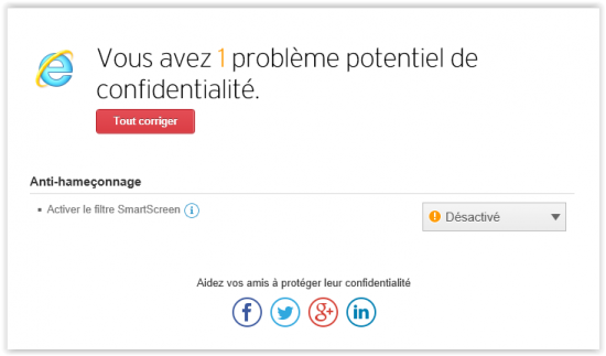 Détection des paramètres dans Internet Explorer trend micro maximum security