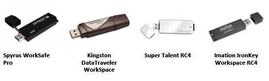 Exemple de périphériques compatibles Windows To Go wtg1-2