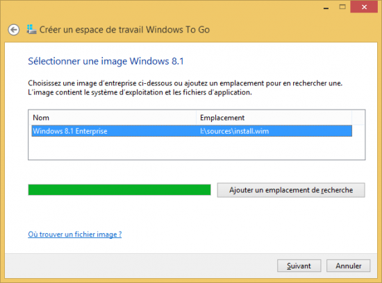 Image source pour Windows To Go wtg4