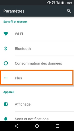 Android Lollipop - Paramètres "Plus"