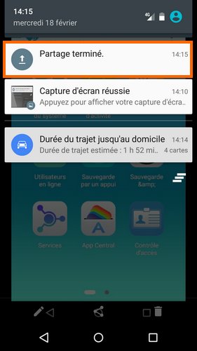 Partage terminé - Android Beam