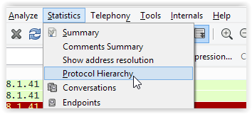 Accès à la hiérarchie des protocoles hierarchie-wireshark
