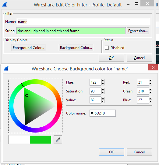 Colorisation du protocole sélectionné hierarchie-wireshark-203642