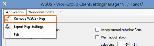 Supprimer la configuration du WSUS Client