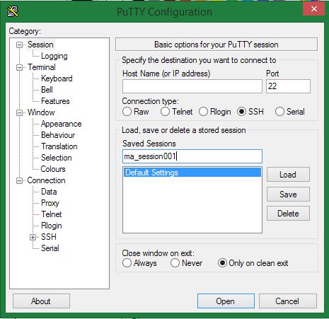 Enregistrement d'un profil de connexion dans PuTTY utilisation-avancee-putty-003