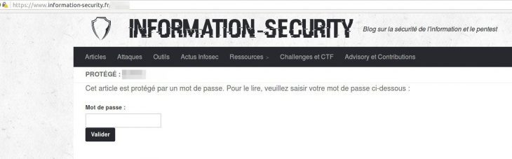 Exemple d'accès à un article protégé WordPress