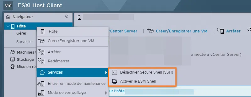 VMware ESXi - Désactiver le SSH