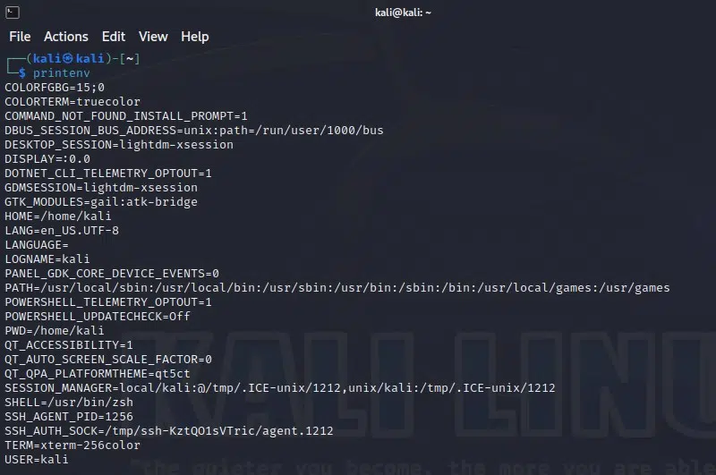 Lister les variables environnement Linux