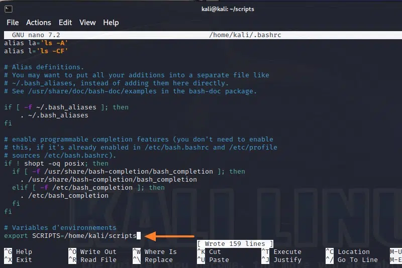 Variable environnement persistante bashrc linux