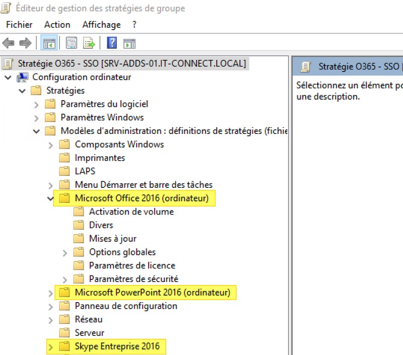 ADMX Office 2021 et Microsoft 365 Apps
