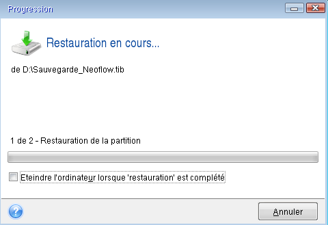 Restauration en cours