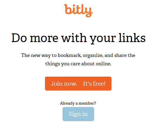 Inscription Bitly