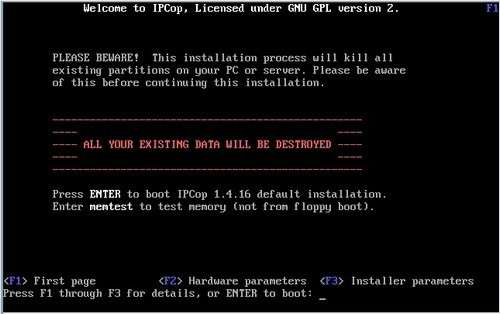 Installation IPCOP