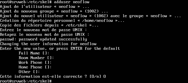 Créer un utilisateur qui hérite du profil /etc/skel