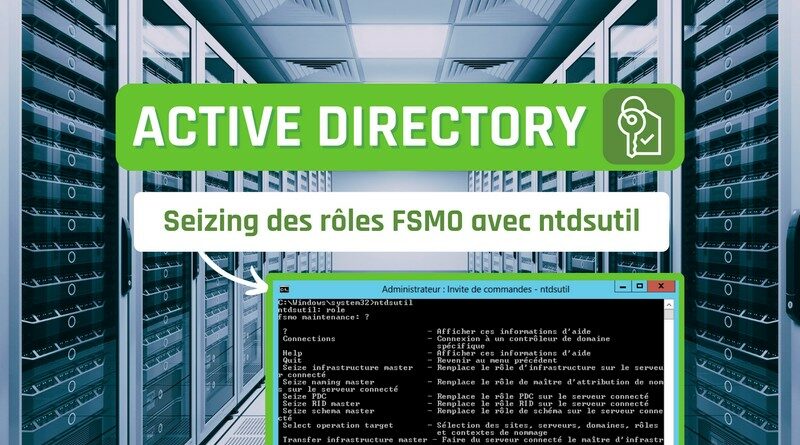 Active Directory - Seizing Rôles FSMO - ntdsutil