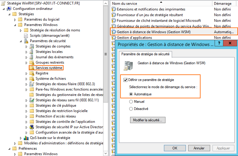 Activer WinRM par GPO sous Windows Server Système ITConnect