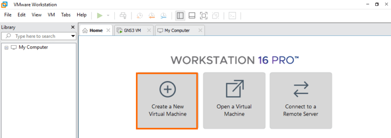 VMware Workstation - GNS3 - Créer VM - Etape 1
