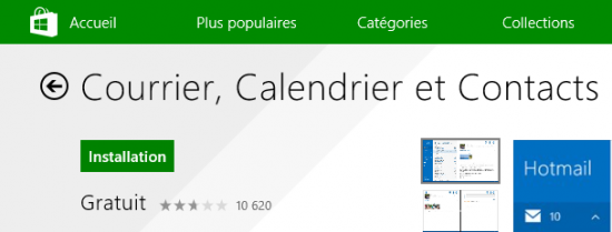 Télécharger Courrier depuis le Windows Store