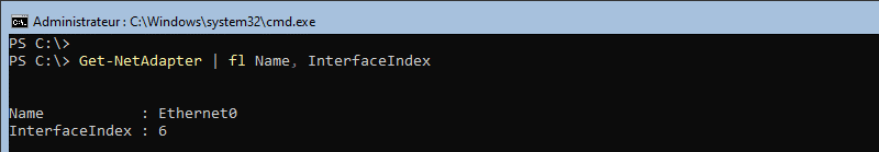 Lister les cartes réseau avec Get-NetAdapter