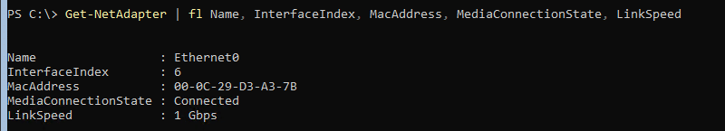 Get-NetAdapter avec des informations supplémentaires