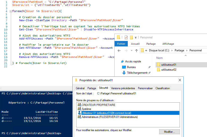 Gérer les autorisations NTFS en PowerShell avec NTFSSecurity ITConnect