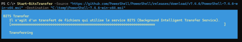 Télécharger un fichier avec PowerShell et BITS