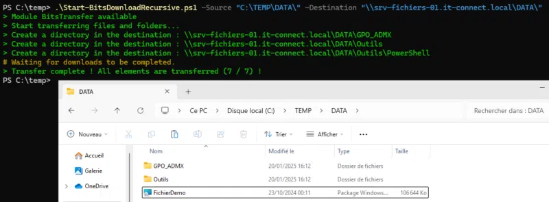 Transférer un dossier complet avec BITS - PowerShell