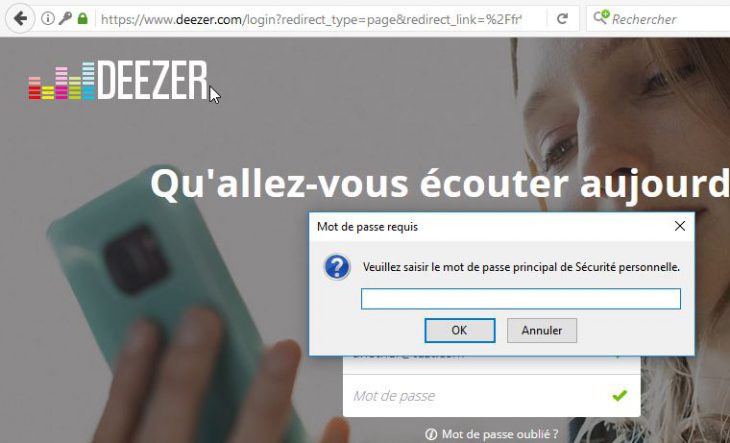 Demande de saisie du mot de passe principal. Demande de saisie du mot de passe principal.