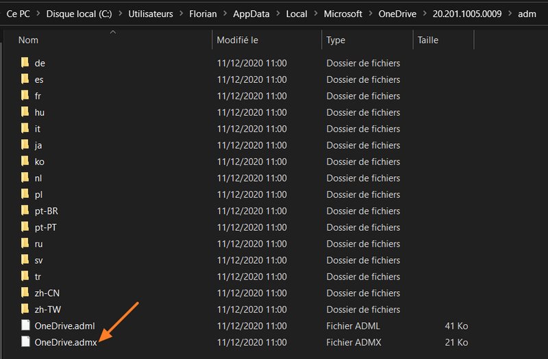 Configurer OneDrive par GPO
