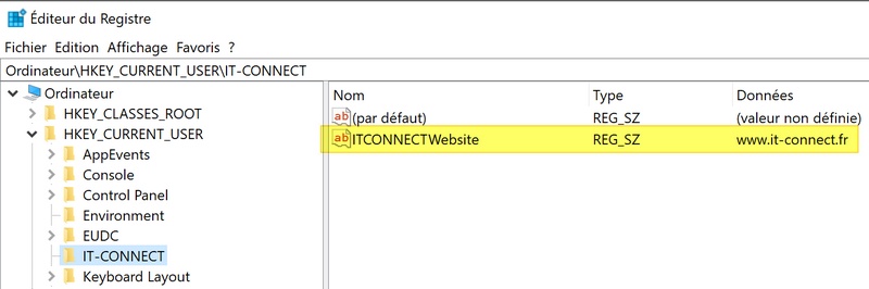 Modifier registre PowerShell