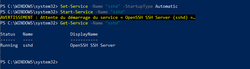 OpenSSH Server sur Windows
